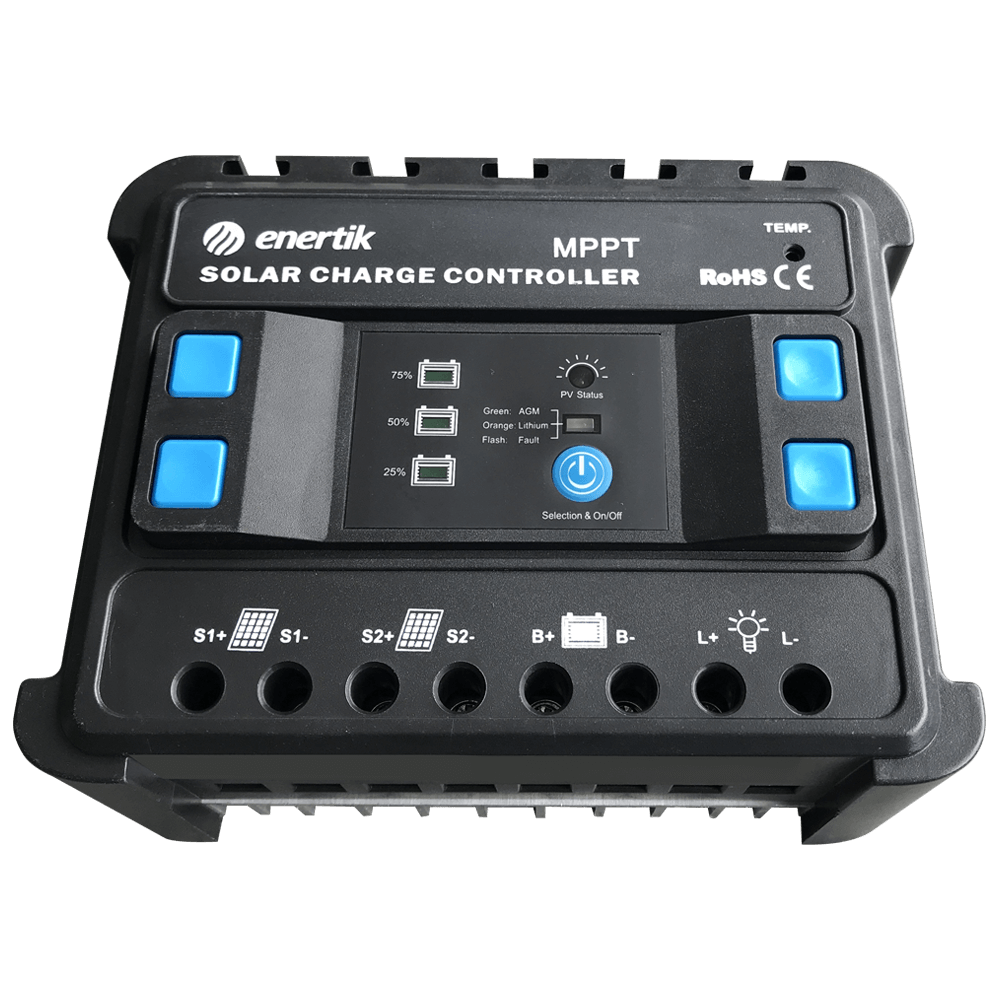 Regulador de Carga Solar MPPT con Display 12/24V - Modelo: MPPT-10-12/24E